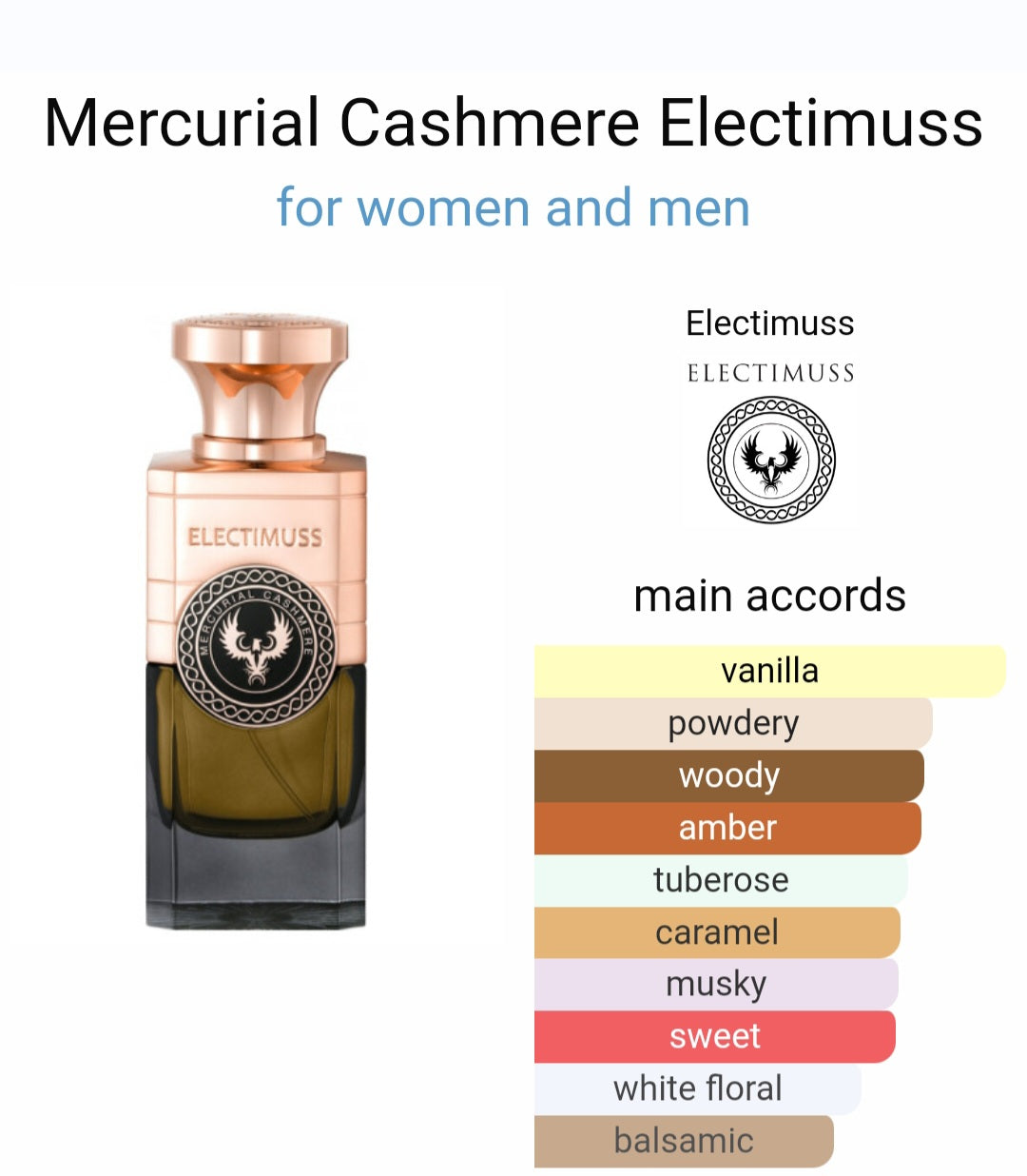 Mercurial Cashmere - Electimuss, Eau de parfum 0.8ml, 2ml, 5ml sample