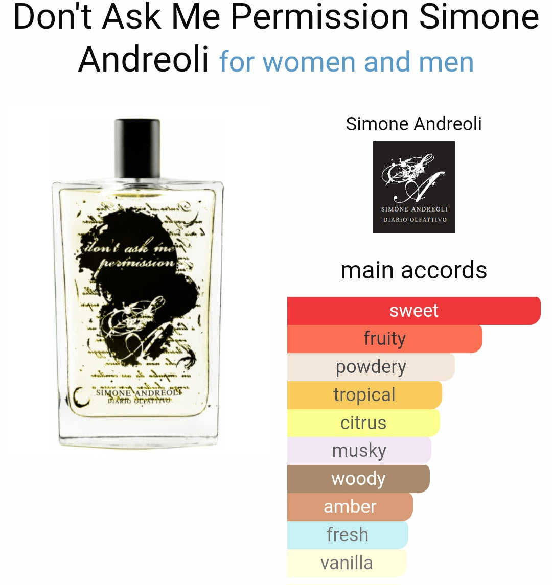 Don't Ask Me Permission - Simone Andreoli, Eau de parfum 0.8ml, 2ml, 5ml sample